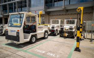 Hawaiian Airlines electric ground support equipment.
