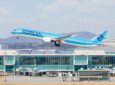 Korean Air aircraft taking off.