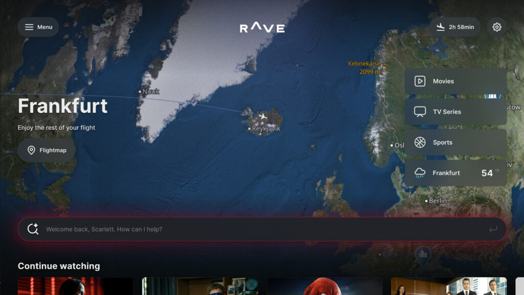 FlightPath3D living in a live widget on the RAVE IFE screen