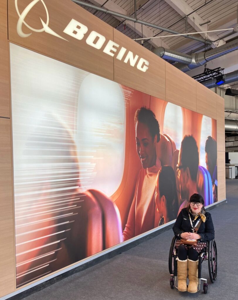 Mary Doyle at the Boeing stand at AIX