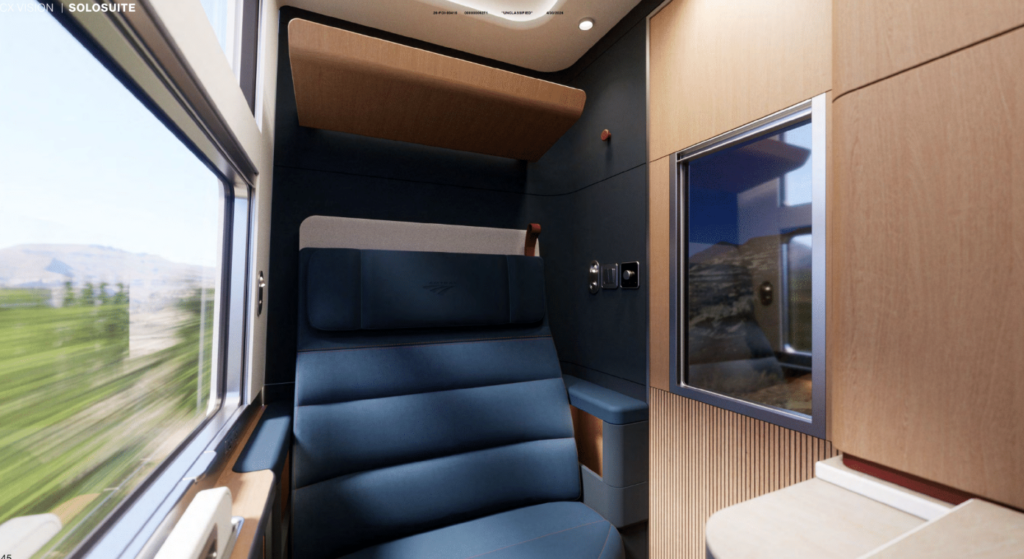 SoloSuite on the new Amtrak train.