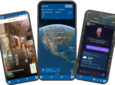 FlightPath3D Cloud platform as seen on 3 different mobile devices.