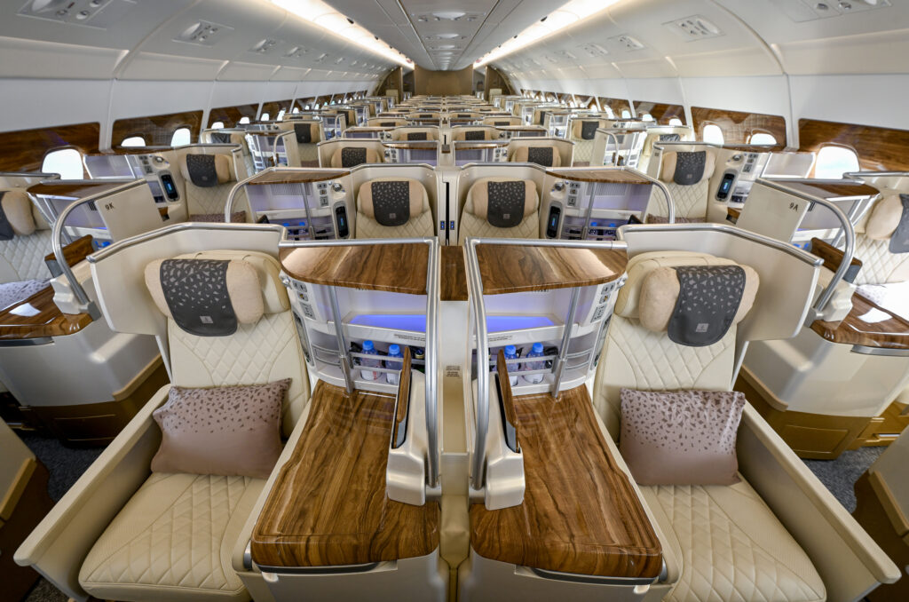 Business Class in the newly retrofitted A380 aircraft.