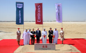The ceremonial ground breaking of Emirates' new engineering facility at Dubai South in the presence of His Highness Sheikh Ahmed bin Saeed Al Maktoum, Chairman and Chief Executive, Emirates airline and Group