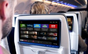 BBC Player is offered via a United Airlines seatback screen