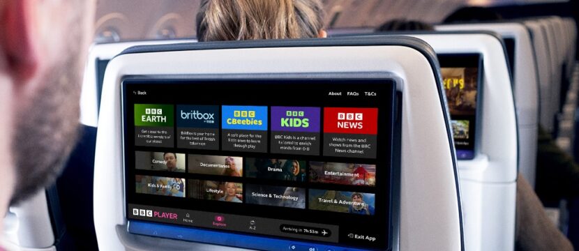 BBC Player is offered via a United Airlines seatback screen