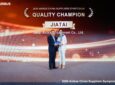 Jiatai accepting an award at the Airbus China Suppliers Symposium.
