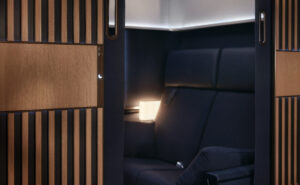Lufthansa Allegris first class suite entry way.