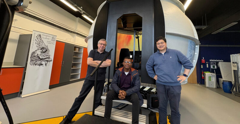 The Glasgow team, from left to right: Professor George Barakos, Oyedoyin Dada, and Dr Tao Zhang.