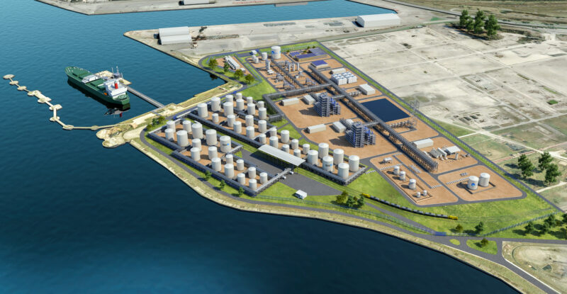 A 3D visual of the Rebound joint venture between Technip Energies, Airbus, Safran and Tereos, which will produce SAF in France.