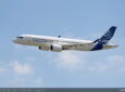 Airbus A220 in flight.