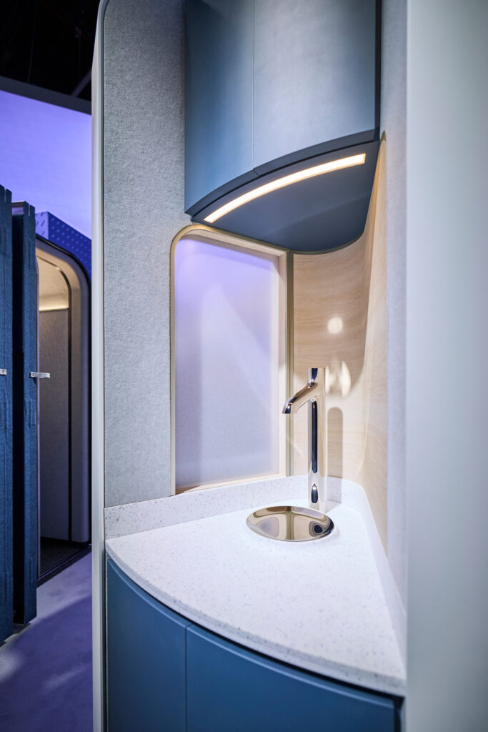 Water dispenser prototype on Boeing's stand at AIX 2026