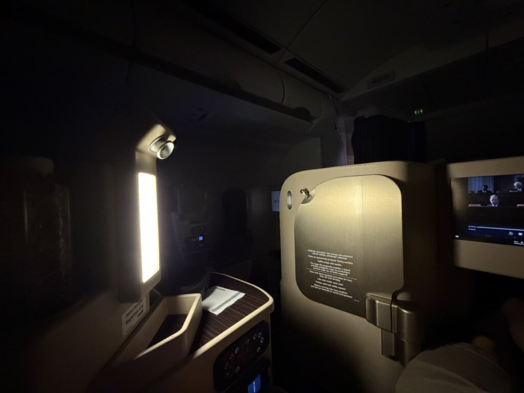 A bright light in the seat sheds a lot of light.