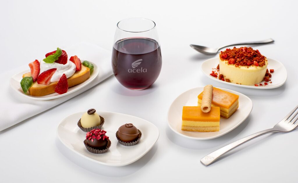 Various new desserts for Amtrak first class.