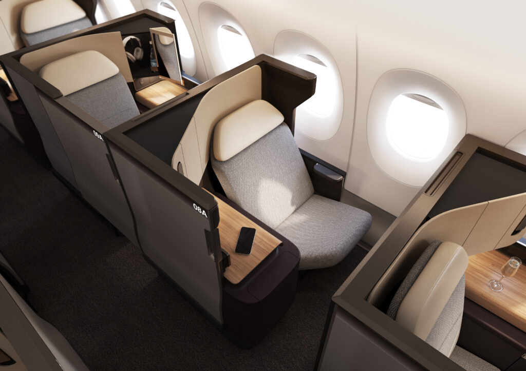 Rendering of Qantas Project Sunrise business class