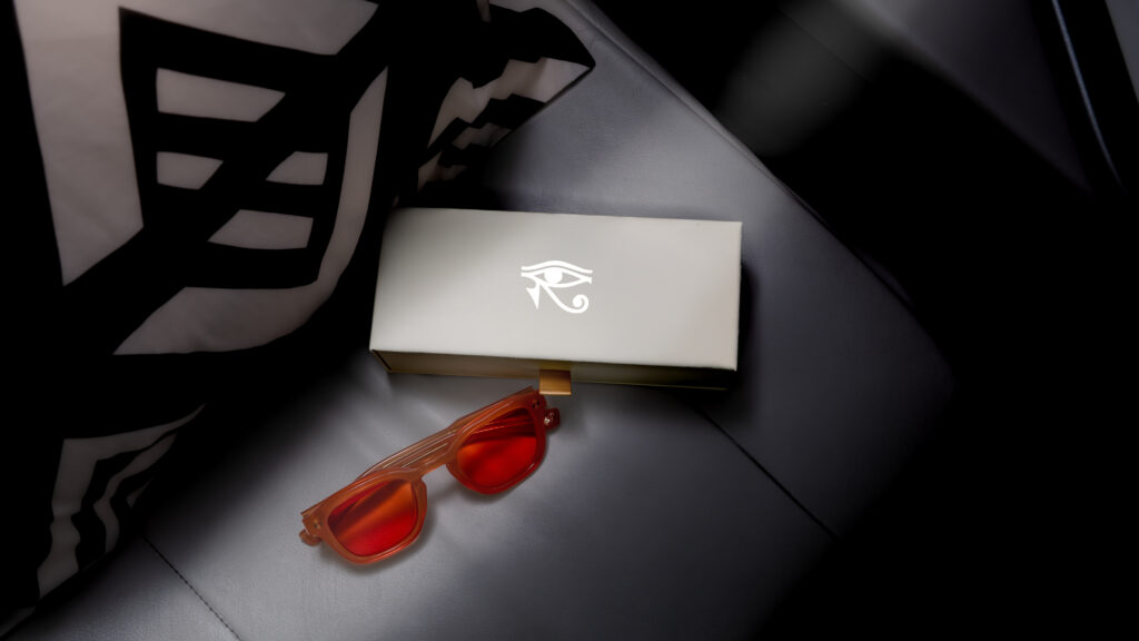 Ra Optics Sunset Lenses are displayed on the seat.