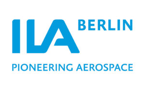 ILA Berlin logo in light blue on a white background.