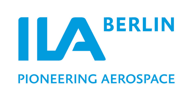 ILA Berlin logo in light blue on a white background.