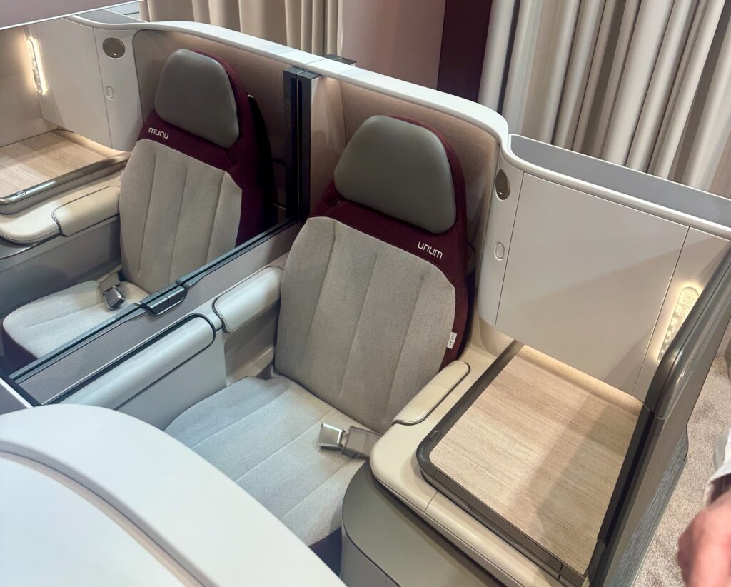 Unum Two in greys, maroon and beige as seen on Unum's stand at AIX.