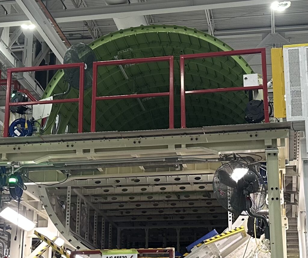 Fuselage section on the A220 FAL