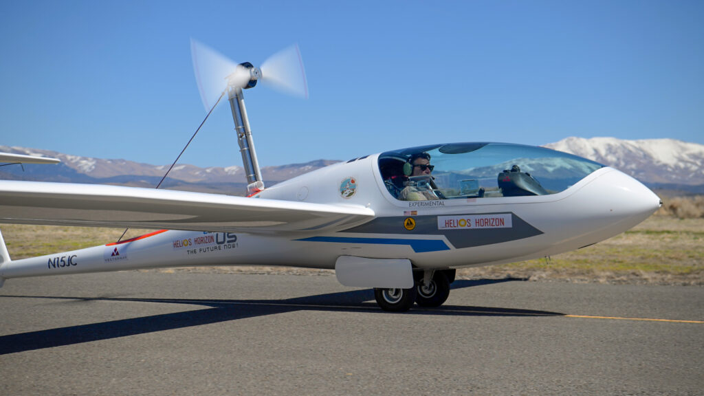 Chief Test Pilot Miguel Iturmendi prepares for takeoff in the electric airplane