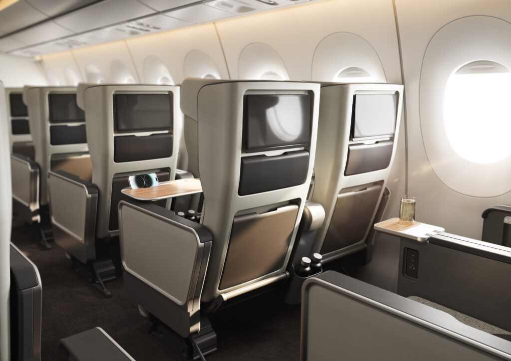 Rendering of Qantas Project Sunrise premium economy