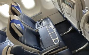 Inside an Aegean A320. ABC counts Aegean as one of its customers.