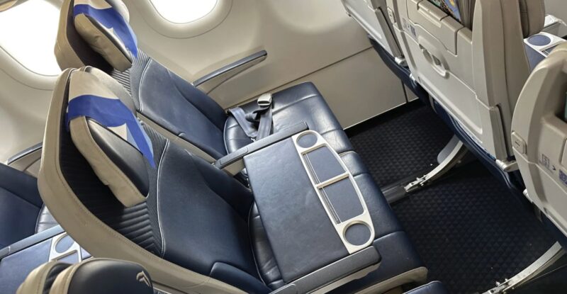 Inside an Aegean A320. ABC counts Aegean as one of its customers.