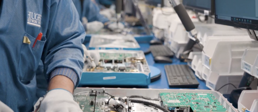 Inside the Hughes ESA manufacturing factory in Germantown, Maryland