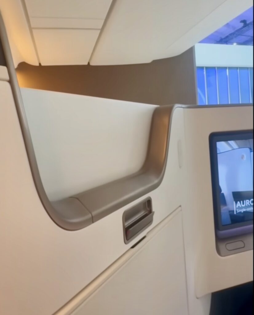 Close up of the privacy divider