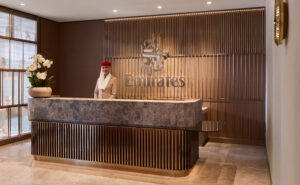Reception area of the Emirates Lounge