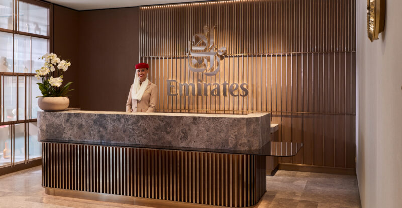 Reception area of the Emirates Lounge