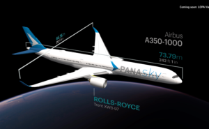 Panasky aircraft image appears with facts bout the aircraft on the IFE screen.