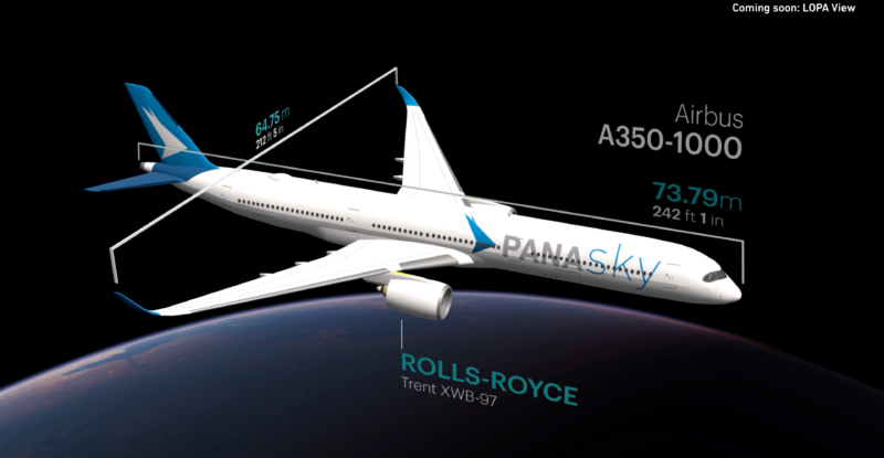 Panasky aircraft image appears with facts bout the aircraft on the IFE screen.