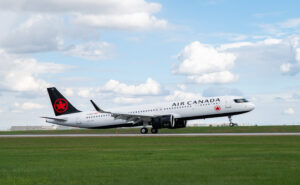 Air Canada A321XLR on the runway.