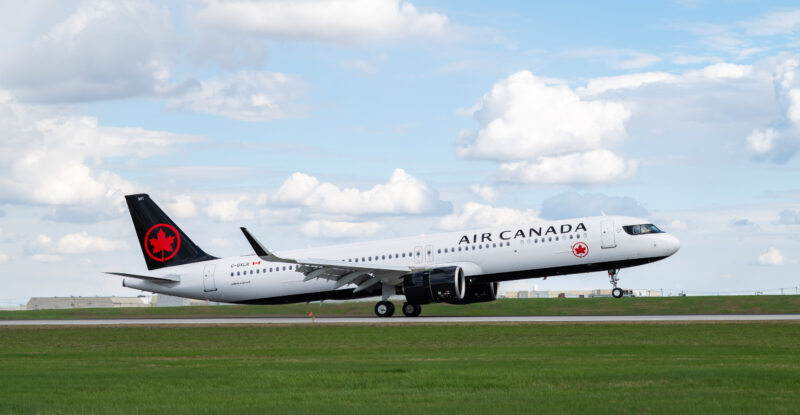Air Canada A321XLR on the runway.