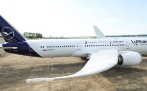 Lufthansa Boeing ecoDemonstrator Explorer aircraft.