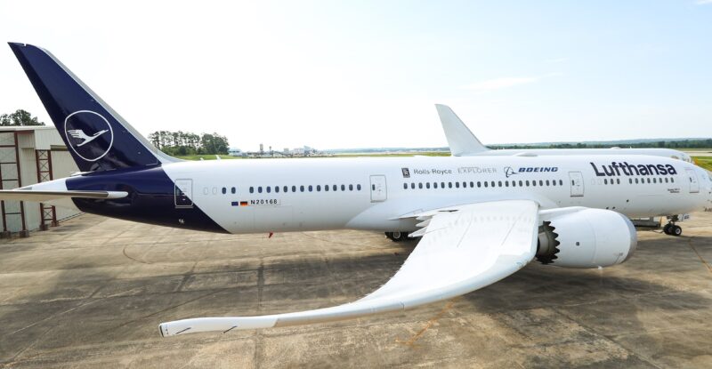 Lufthansa Boeing ecoDemonstrator Explorer aircraft.