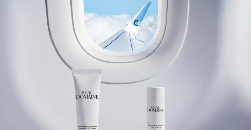 Beau Domaine products are displayed from the La Compagnie amenity kit.