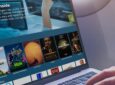 Blueview portal is on a laptop and being used inflight by a passenger