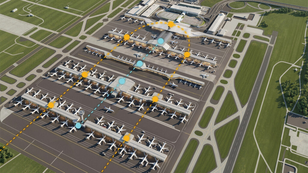 Washington Dulles Transformation - Conceptual Rendering: Southeast Birdseye.