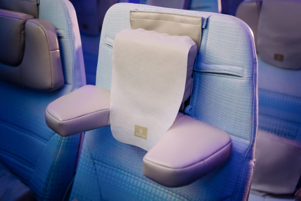 Close up of the Emirates U-Dream Headrest
