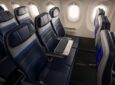 United Airlines Economy Plus seats on its new Airbus A321XLR. The middle seat features a table for both the aisle and the window passengers. It will not be sold.