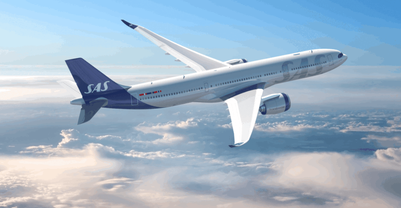 SAS A330neo in flight.