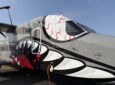 De Havilland Aircraft of Canada’s Sherpa demonstrator carries the name ‘Pack Rat’ and wears a fearsome color scheme.