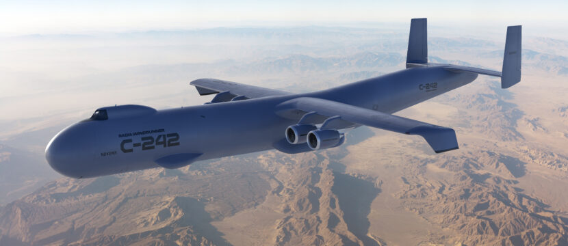 A ‘C-242’ military version of WindRunner in flight.