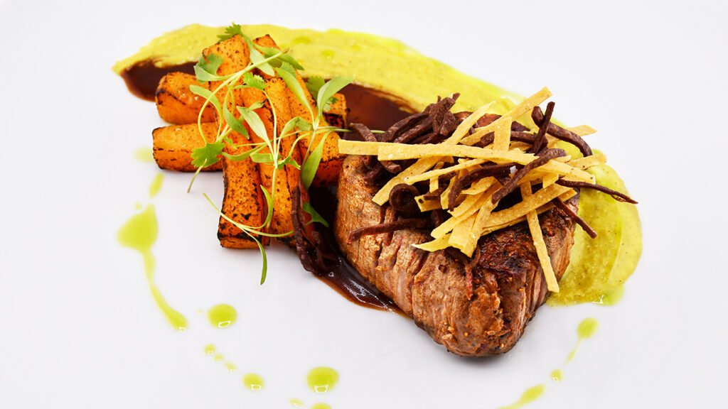 Mesquite-grilled beef filet.