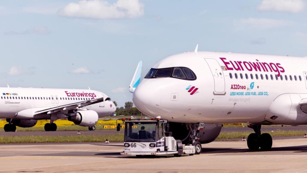 Eurowings A320 at the airport.