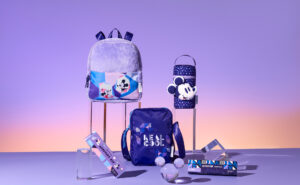 Riyadh Air Disney themed backpack, cross-body bag and carry bag for baby items.