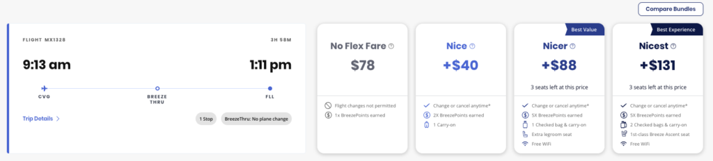 Breeze price comparison.